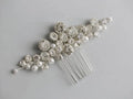 Rhinestones Crystal Pearls Head Pieces Hair Combs Clips Pins For Brides Bridesmaids Hairpin Wedding Accessories Bridal Jewelry silver color