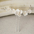 Bridal Jewelry Porcelain White Flower Hair Clips Pins Pearl Head Pieces For Brides Bridesmaids Party Hairpin Wedding Accessories