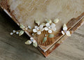 Opal Crystal Hairpins Flower Leaf Headpieces Headdress Brides Women Hair Combs Pins Clips Wedding Jewelry Bridal Accessories c