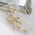 Bridal Hair Jewelry Pearl Crystal Hair Combs Pins Women Headpieces Flower Leaf Hairpins Party For Brides Wedding Accessories Default Title