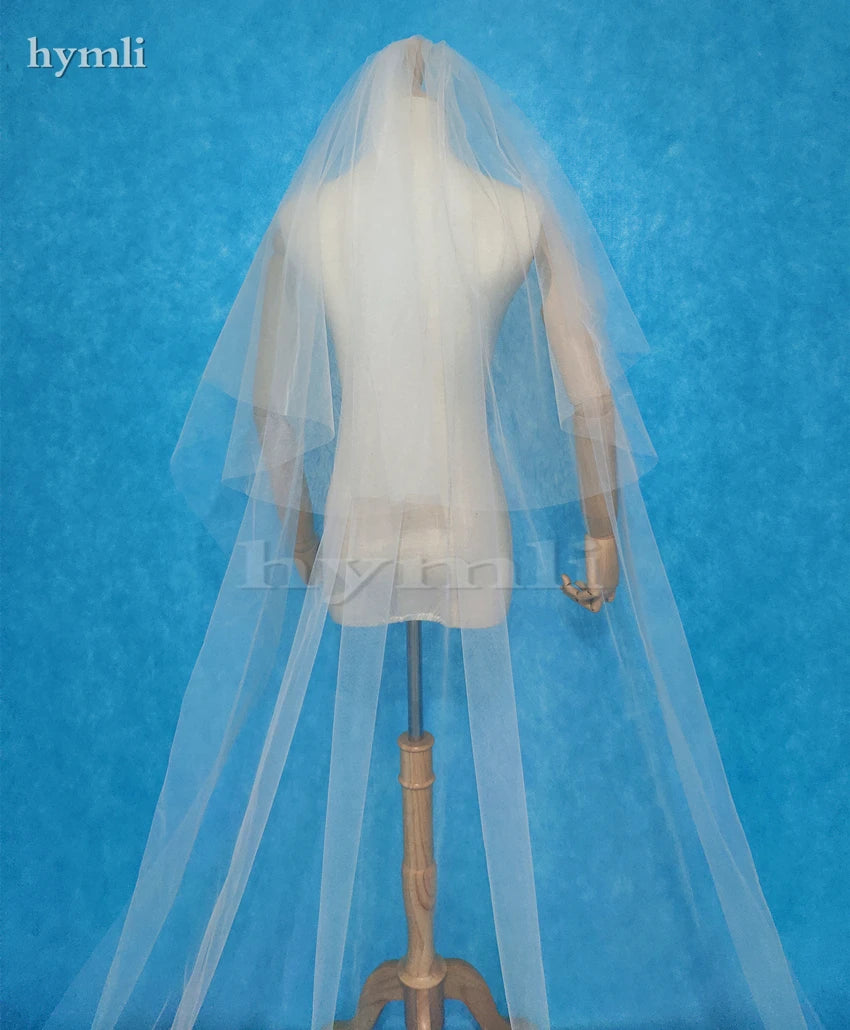 2 Tier Lace Wedding Veil 3 Meters Long Bridal Veil Lace Veil Cathedral Veil with Metal Comb