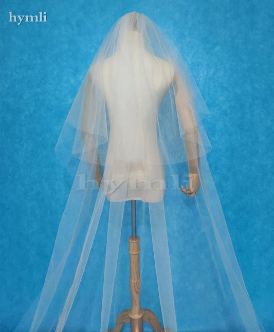 2 Tier Lace Wedding Veil 3 Meters Long Bridal Veil Lace Veil Cathedral Veil with Metal Comb