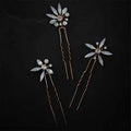 Opal Crystal Rhinestones Hair Pins Clips Flower Headpieces Women Girl Hairpin For Bride Party Bridal Jewelry Wedding Accessories a