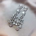 Luxury AAA Zircon Bridal Earrings Cubic Zirconia Wedding Drop Earring For Brides Accessories Women Party Evening Dress Jewelry