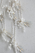 Porcelain Flower Hair Pins Clips Opal Head Pieces Gold Silver Color Hairpins For Brides Women Bridal Jewelry Wedding Accessories
