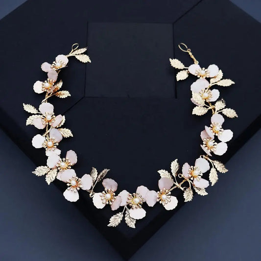 Pearl Crystal Hair Combs Pins Flower Leaf Headpieces Headbands For Brides Women Hairband Bridal Jewelry Wedding Accessories