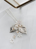 Wedding Accessories Rhinestones Hair Combs Pins Flower Leaf Hairpins Brides Bridesmaids Silver Color Head Piece Bridal Jewelry