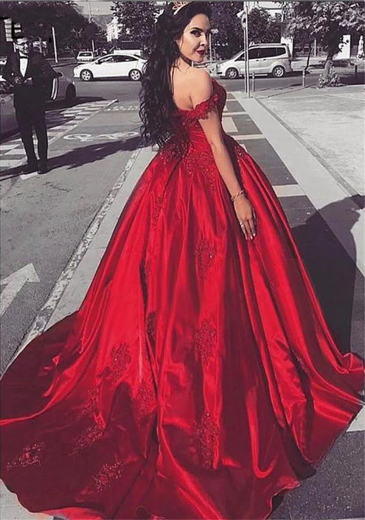 customized  Sexy Long Red Off The Shoulder Prom Dresses 2025 Appliques Beaded Evening Gowns Reflective Dress Robe de Soiree