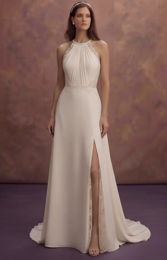 Halter Neck Wedding Dresses with Chic Sophistication