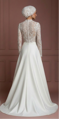 Handmade Hijab Bridal Gown Lace Modest Wedding Dress Muslim