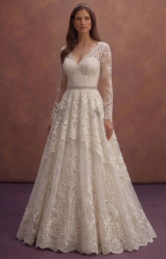 Handmade Lace Wedding Dresses with Artisan Details
