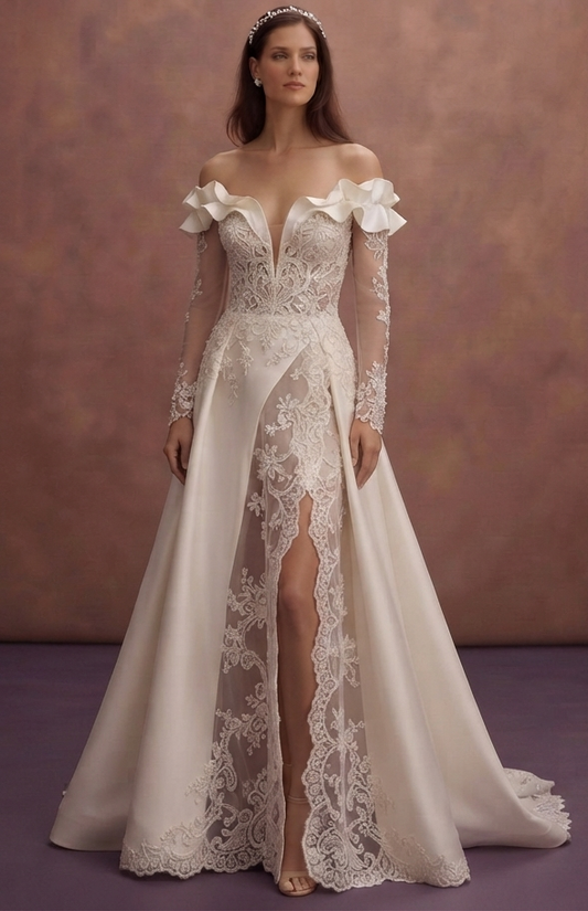 Handmade Wedding Dresses with Artisan Lace Details