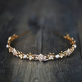 Bridal Hair Jewelry Vintage Gold Color Headbands Tiaras Zirconia Headpieces Crowns Brides Zirconia Hairbands Wedding Accessories Default Title