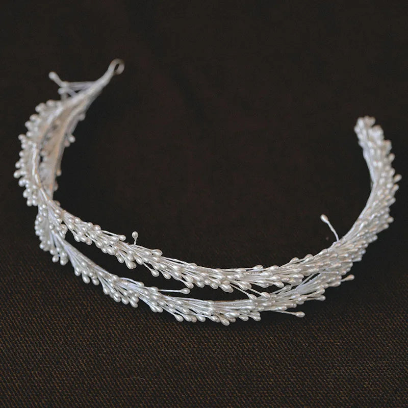 Wedding Hair Accessories White Headpieces Headdress Leaf Headbands Hairbands For Brides Women Girl Crowns Bridal Jewelry