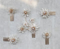 Flower Floral Headpieces Rhinestones Crystal Hair Clips Combs For Women Girl Brides Hairpins Wedding Accessories Bridal Jewelry