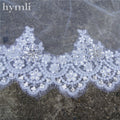 Cathedral Length Bridal Veil 1 Layer Long Lace Wedding Veil with Sequins for Brides