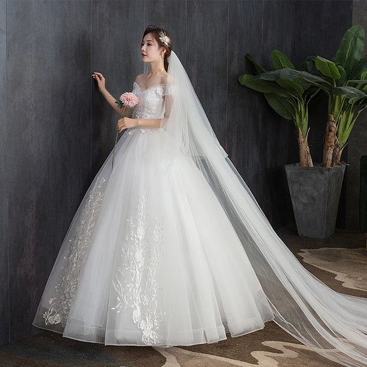 Wedding Dress Sexy V-neck Ball Gown Princess Vintage Wedding Dresse Luxury Lace Wedding Gowns Plus Size