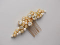 Rhinestones Crystal Pearls Head Pieces Hair Combs Clips Pins For Brides Bridesmaids Hairpin Wedding Accessories Bridal Jewelry gold color