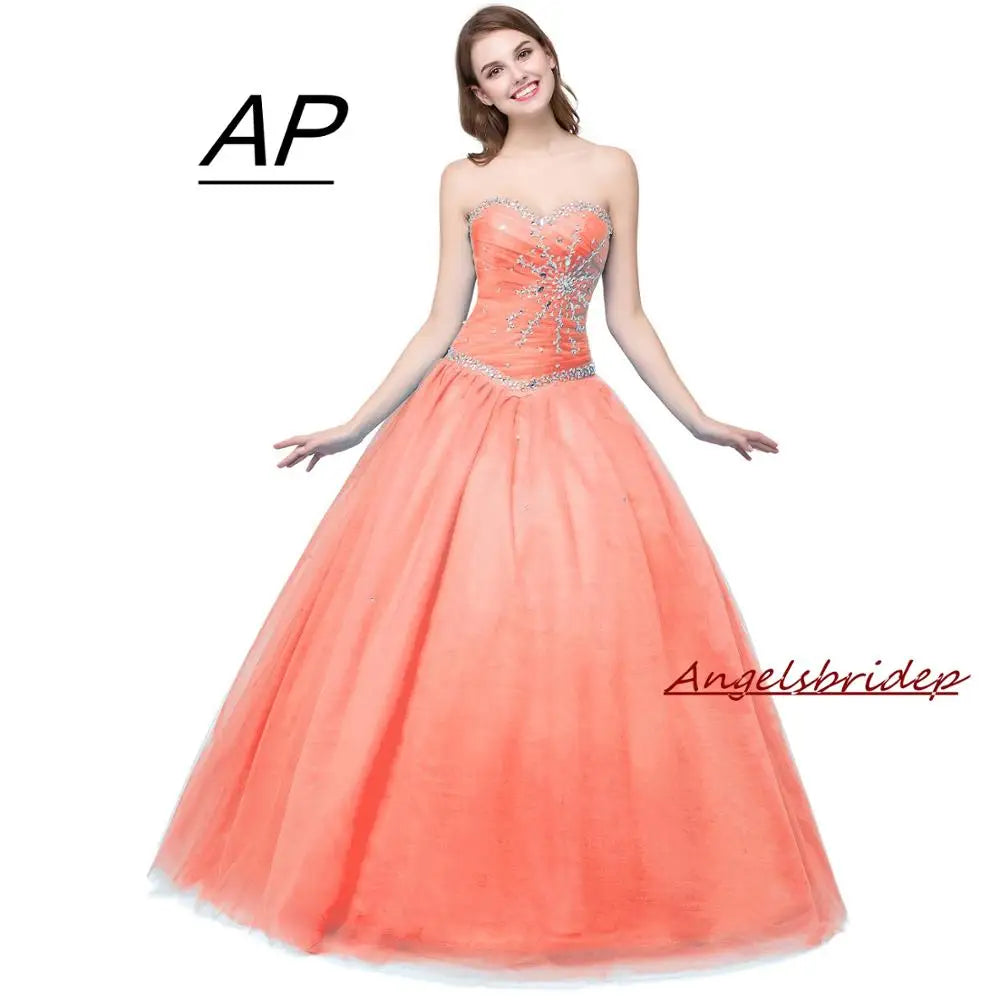 Luxury Sweet 16 Ball Gowns Quinceanera Dresses Sweetheart Crystal Vestidos De Debutante Curto Formal Party Gown
