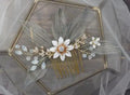 Flower Leaf Headband Headpieces Crystal Pearl Hair Comb Pins Bridesmaids Bride Hairband Crown Wedding Accessories Bridal Jewelry a