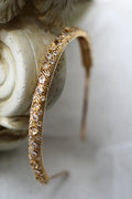 Vintage Gold Color Headpieces Crown Zirconia Headbands Hairbands For Bride Flower Tiaras Bridal Hair Jewelry Wedding Accessories Default Title