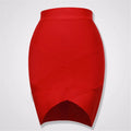 Ladies Rayon Thick Short Bandage Skirt Cocktail Party Cute Mini Skirt Red