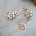 Flower Hair Pin Clip Vintage Head Pieces For Bride Bridesmaids Women Gold Color Hairpins Bridal Jewelry Wedding Accessories d
