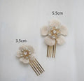 Gold Color Flower Hair Clip Comb Crystal Rhinestones Head Piece Hairpin For Brides Women Bridal Jewelry Wedding Accessories c