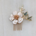 Gold Color Headpieces Flower Leaf Hair Combs Pins Clips Bridesmaids Brides Hairpins For Women Wedding Accessories Bridal Jewelry b