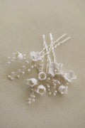 Bridal Jewelry Porcelain Flower Hairpins Silver Color Hair Pin Clip For Brides Bridesmaids Women Head Pieces Wedding Accessories