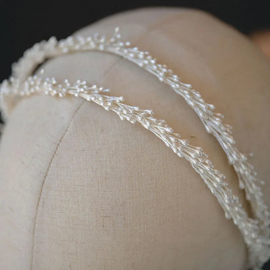 Wedding Hair Accessories White Headpieces Headdress Leaf Headbands Hairbands For Brides Women Girl Crowns Bridal Jewelry
