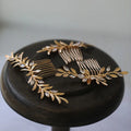 Vintage Gold Color Hair Combs Pins Zirconia Hairpins Brides Bridesmaids Head Pieces Headdress Bridal Jewelry Wedding Accessories
