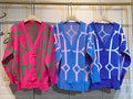 Women's Casual Oversized Cardigan Knitted Fall V-neck Lantern Long Sleeve Single-breasted Printed Knit