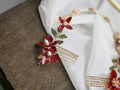 Red Flower Headpieces Headbands Leaf Headdress For Brides Party Dinner Dress Hairbands Wedding Accessories Bridal Hair Jewelry