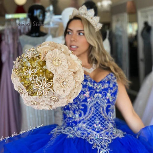Gorgeous Quinceanera Dresses Royal Blue Appliques Lace Off Shoulders Vestidos De 15 Años Xv Ruffles Tulle Birthday Customized