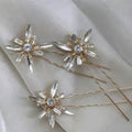 Opal Crystal Rhinestones Hair Pins Clips Flower Headpieces Women Girl Hairpin For Bride Party Bridal Jewelry Wedding Accessories c