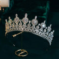 Bridal Hair Jewelry Pageant Prom Tiaras and Crowns For Brides Women Zirconia Crystal Headpiece Headband Wedding Accessories Default Title