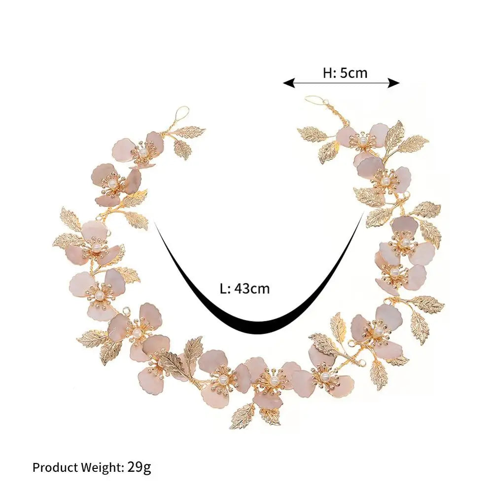 Pearl Crystal Hair Combs Pins Flower Leaf Headpieces Headbands For Brides Women Hairband Bridal Jewelry Wedding Accessories