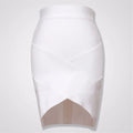 Ladies Rayon Thick Short Bandage Skirt Cocktail Party Cute Mini Skirt WHITE