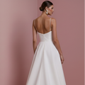 High Low Wedding Dress Organza Long Ruffles Modern Classic