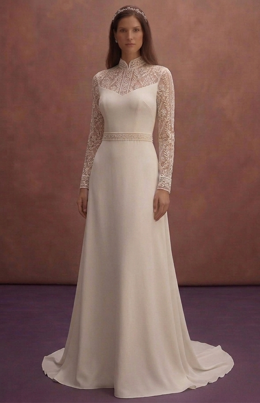 High Neck Wedding Dresses with Classic Elegance