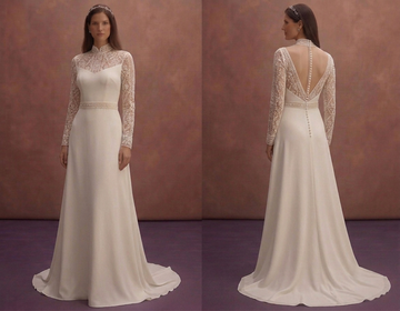 High Neck Wedding Dresses with Classic Elegance