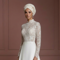 Hijab Bridal Wedding Dress Contemporary Modest Style Muslim