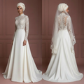 Hijab Bridal Wedding Dress Contemporary Modest Style Muslim