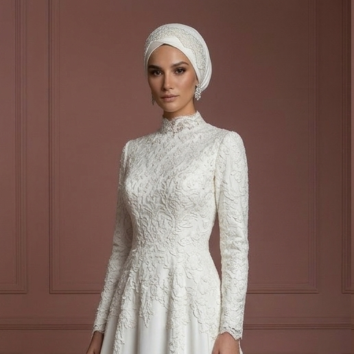 Hijab Bridal Dress For Fall Wedding Dress Lace Style Muslim