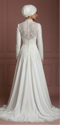 Hijab Bridal Dress For Fall Wedding Dress Lace Style Muslim