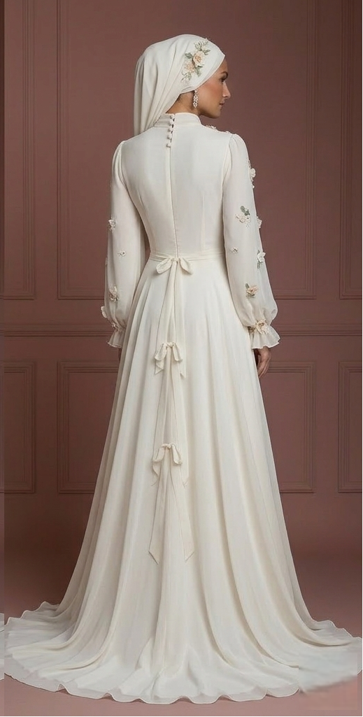 Hijab Bridal Dress For Garden Wedding Dress Modest Bridal Muslim