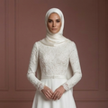 Hijab Bridal Dress For Intimate Wedding Dress Modest Style Muslim