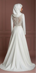 Hijab Bridal Dress For Traditional Muslim Wedding Dress