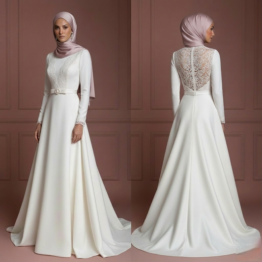 Hijab Bridal Wedding Dress Modern Modest Fashion Style Muslim